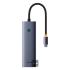 Baseus Flite Series 7-Port HUB Docking Station - 4K Fast Charging, 100W PD, 2 USB 3.0 Ports, HDMI 4K@60Hz, RJ45 1000Mbps, SD/TF Card Reader - Grey